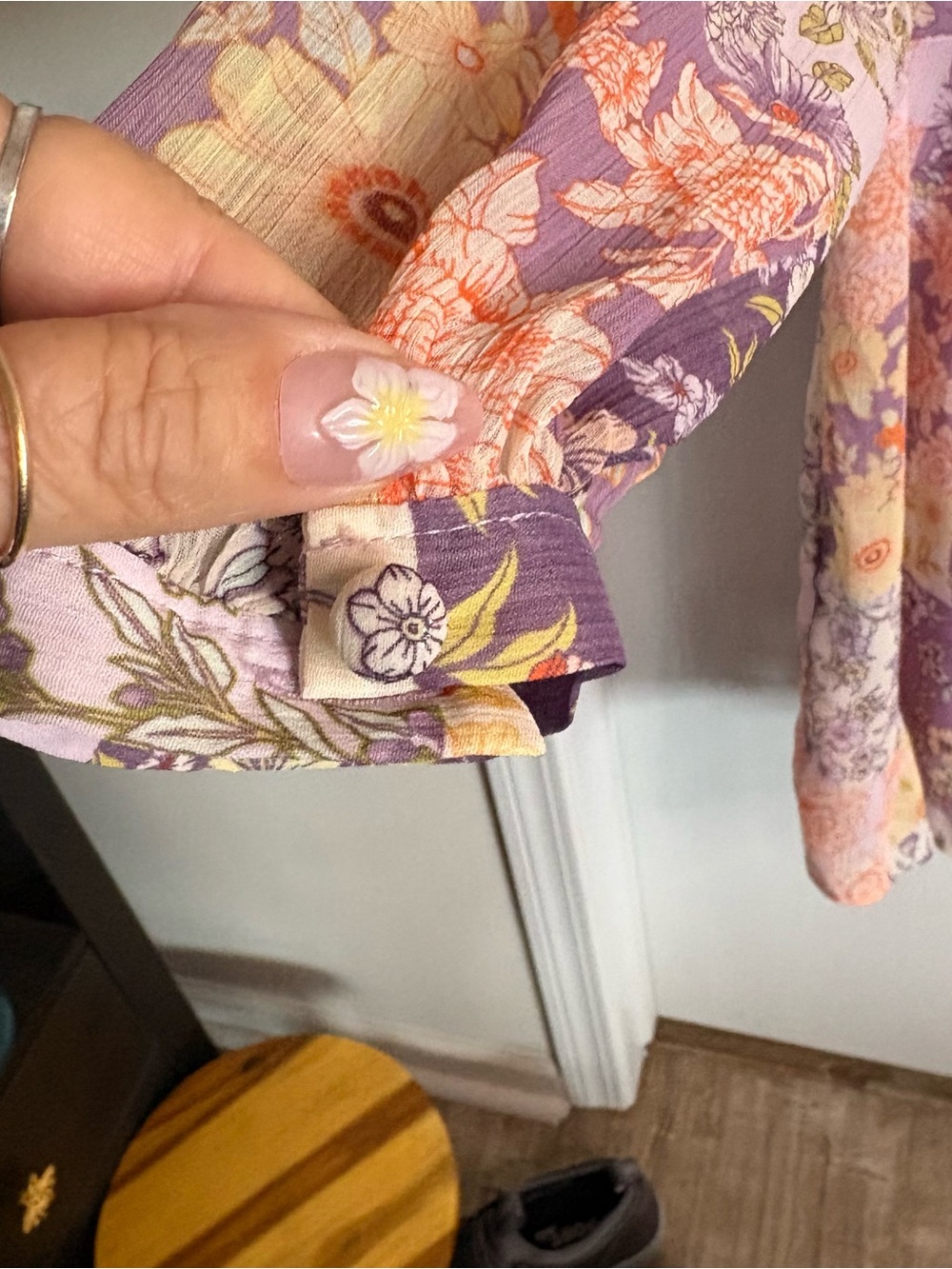 NWT LOFT XLP Floral Patchwork Chiffon Dress & Slip Boho Cottagecore Fairycore - Picture 3 of 9